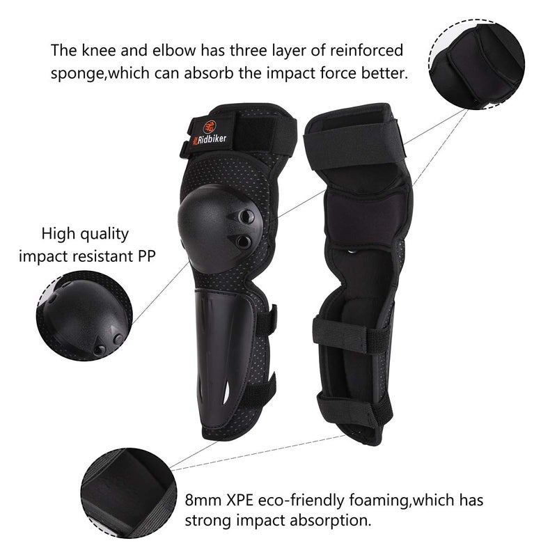RIDBIKER Kids Dirt Bike Gear Chest Protector Motocrossï¼ŒYouth Motorcycle Armor Suit with Knee Shin Guard Elbow Pads for Boys Girls Riding Protective Gear - Image 4